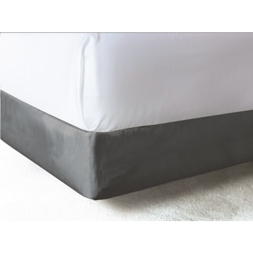 Designer Décor Contour Box Spring Wrap, Polyester Shantung, King 7", 76x80x7, Charcoal Grey